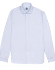 Light Blue Stripe Jersey Stretch Long Sleeve Shirt L/S SHIRTS FEDELI