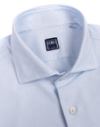 Light Blue Stripe Jersey Stretch Long Sleeve Shirt L/S SHIRTS FEDELI