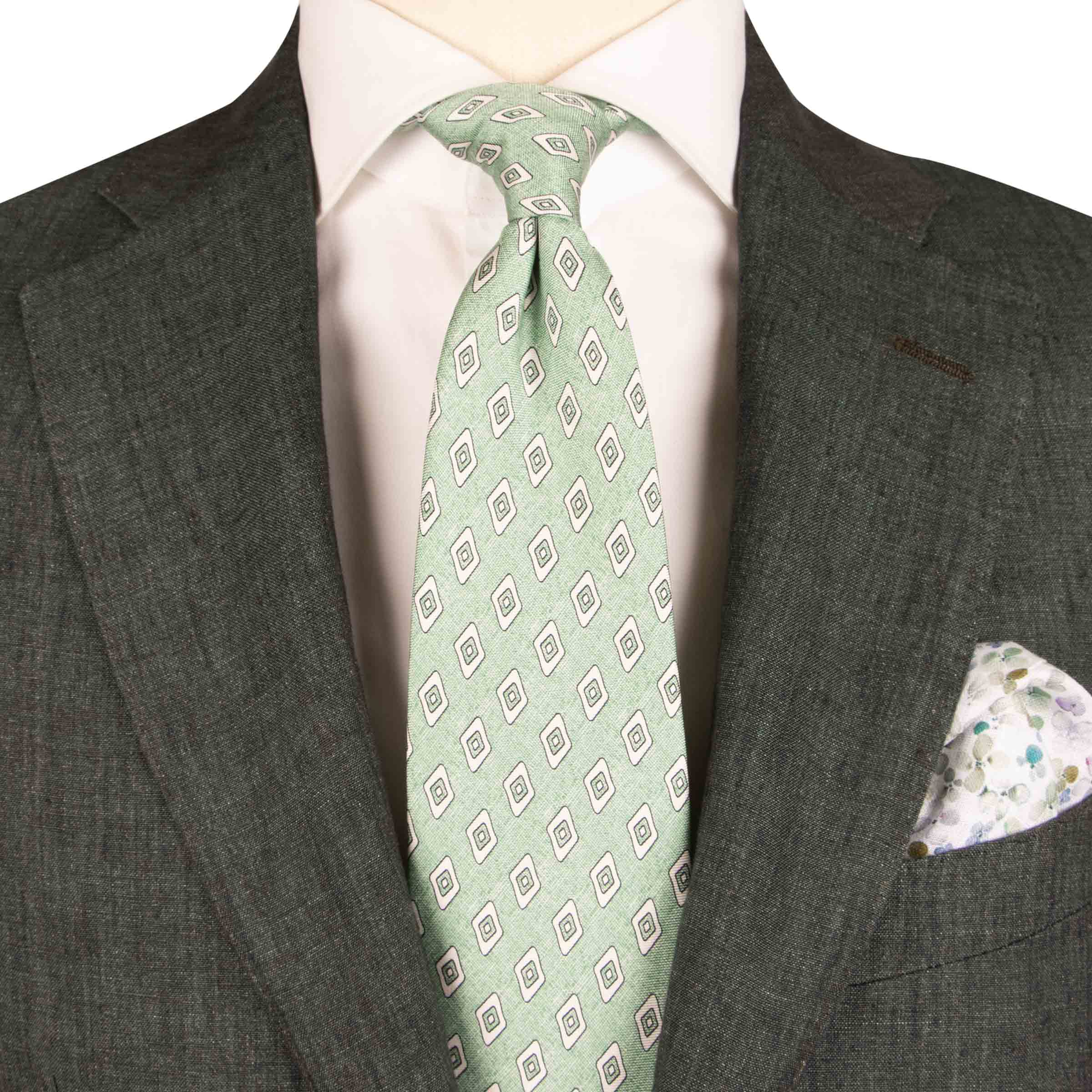 Dark Green Pure Linen Unlined Suit SUITS Robert Old