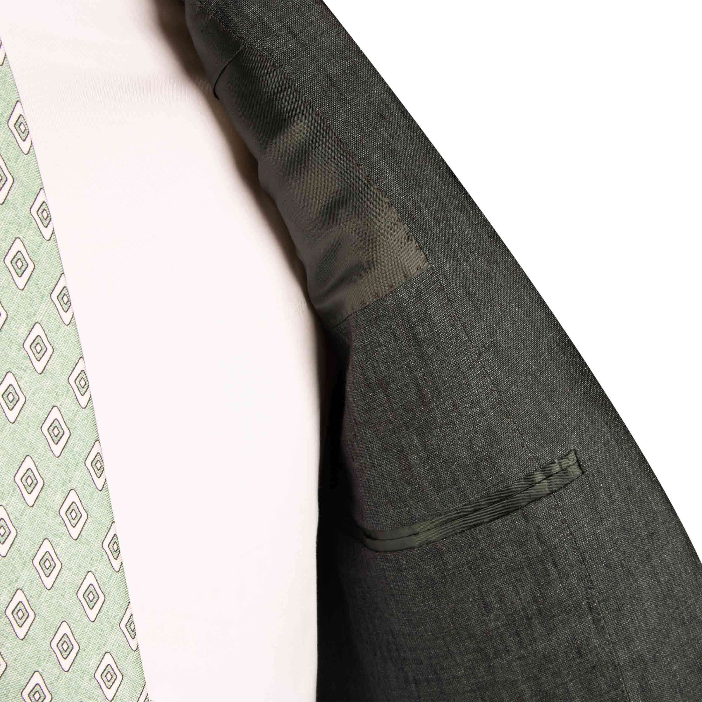 Dark Green Pure Linen Unlined Suit SUITS Robert Old