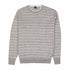 Grey & White Striped Cashmere & Linen Crew Neck Sweater KNITWEAR FEDELI