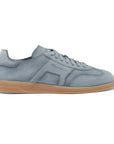 Dusty Blue Double Buckle Oly Suede Sneaker SHOES Santoni