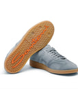 Dusty Blue Double Buckle Oly Suede Sneaker SHOES Santoni