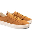 Tan Suede Double Buckle Sneaker SHOES Santoni