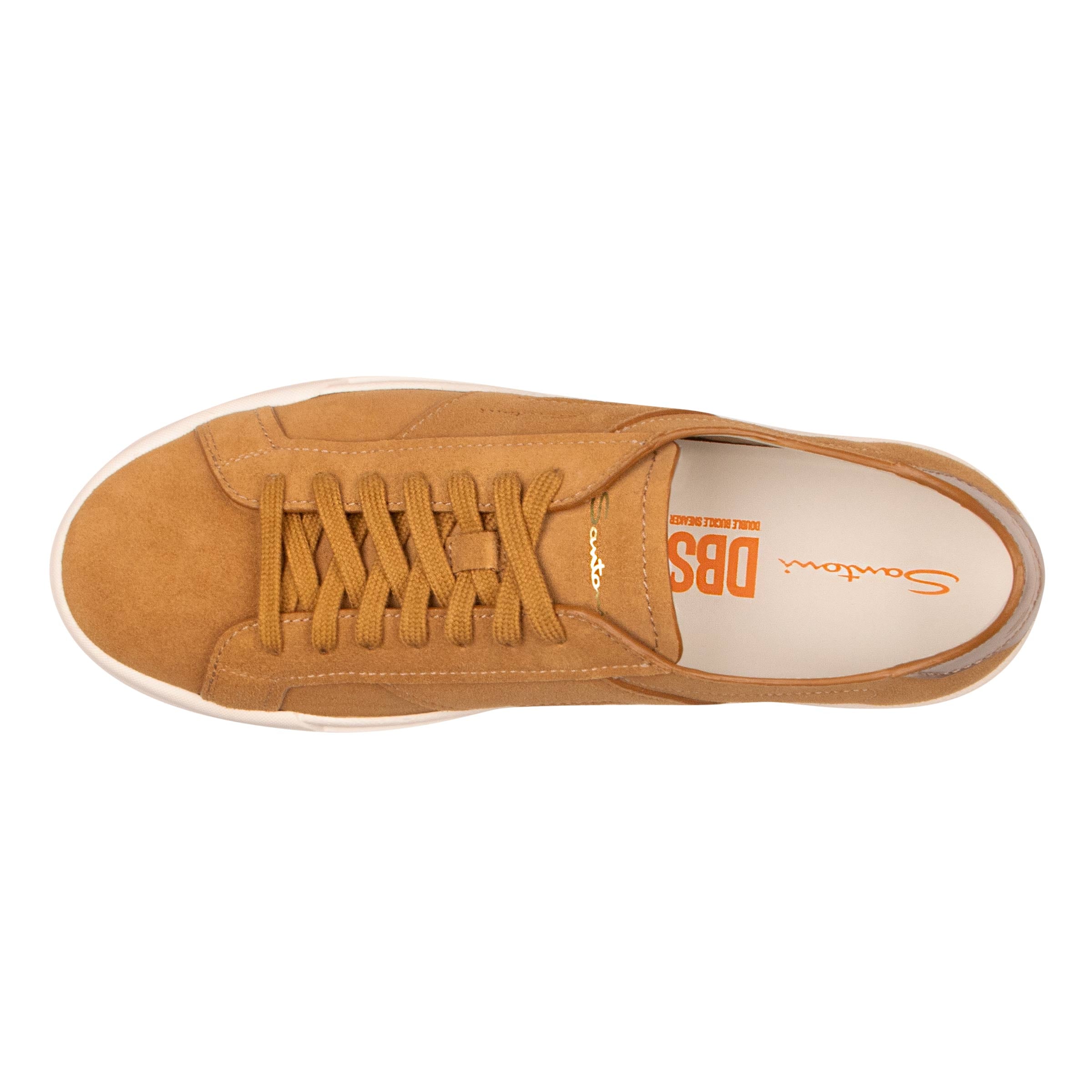 Tan Suede Double Buckle Sneaker SHOES Santoni