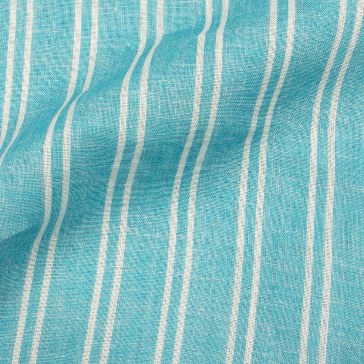 Turquoise Stripe Italian Linen Long Sleeve Shirt L/S SHIRTS Robert Old