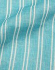 Turquoise Stripe Italian Linen Long Sleeve Shirt L/S SHIRTS Robert Old