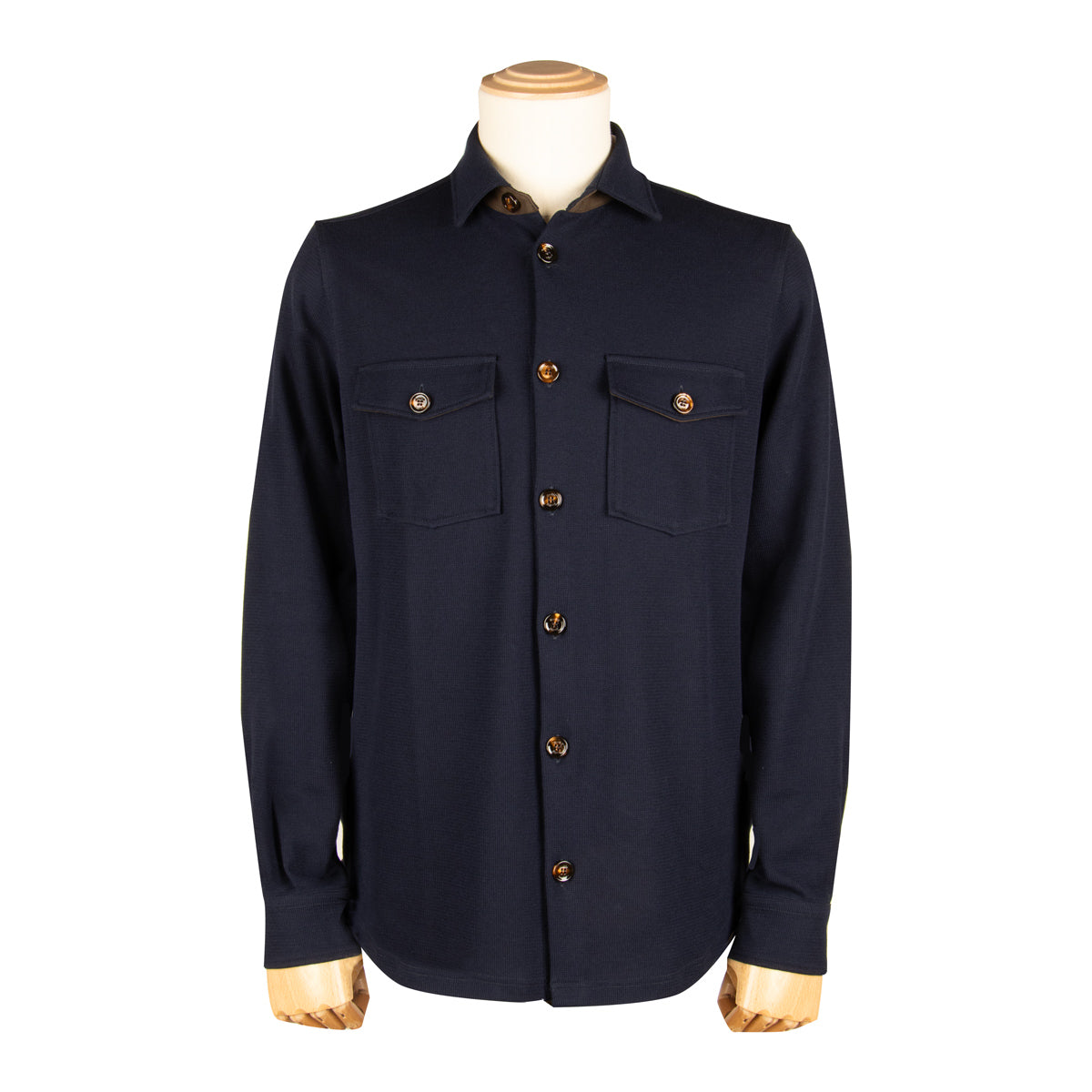 Dark Blue 'Meyer' Virgin Wool Knitted Overshirt KNITWEAR MooRER