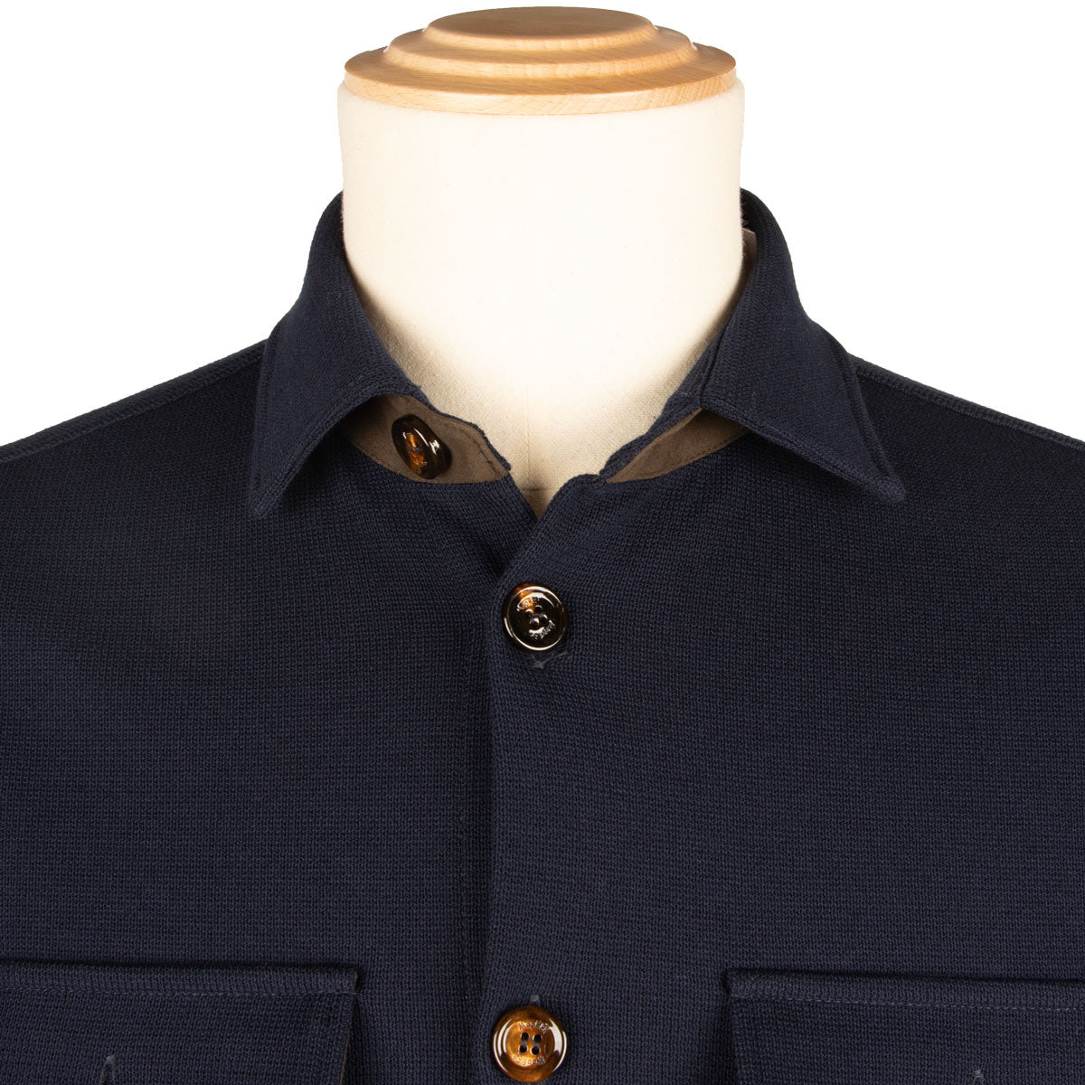 Dark Blue &#39;Meyer&#39; Virgin Wool Knitted Overshirt KNITWEAR MooRER