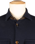 Dark Blue 'Meyer' Virgin Wool Knitted Overshirt KNITWEAR MooRER