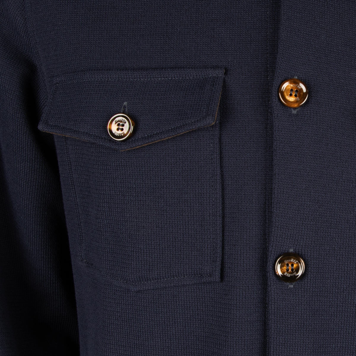 Dark Blue &#39;Meyer&#39; Virgin Wool Knitted Overshirt KNITWEAR MooRER