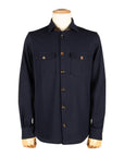 Dark Blue 'Meyer' Virgin Wool Knitted Overshirt KNITWEAR MooRER