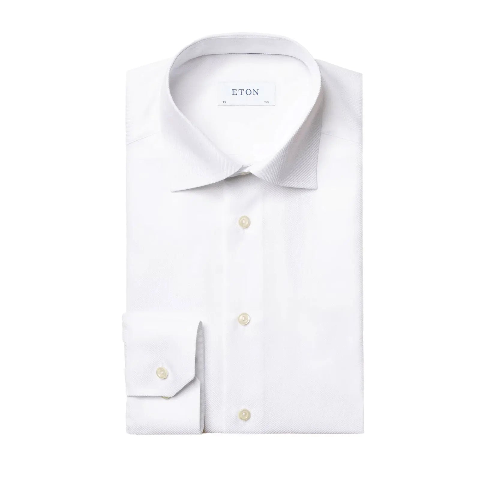 White Textured Twill Slim Fit Shirt  Eton   