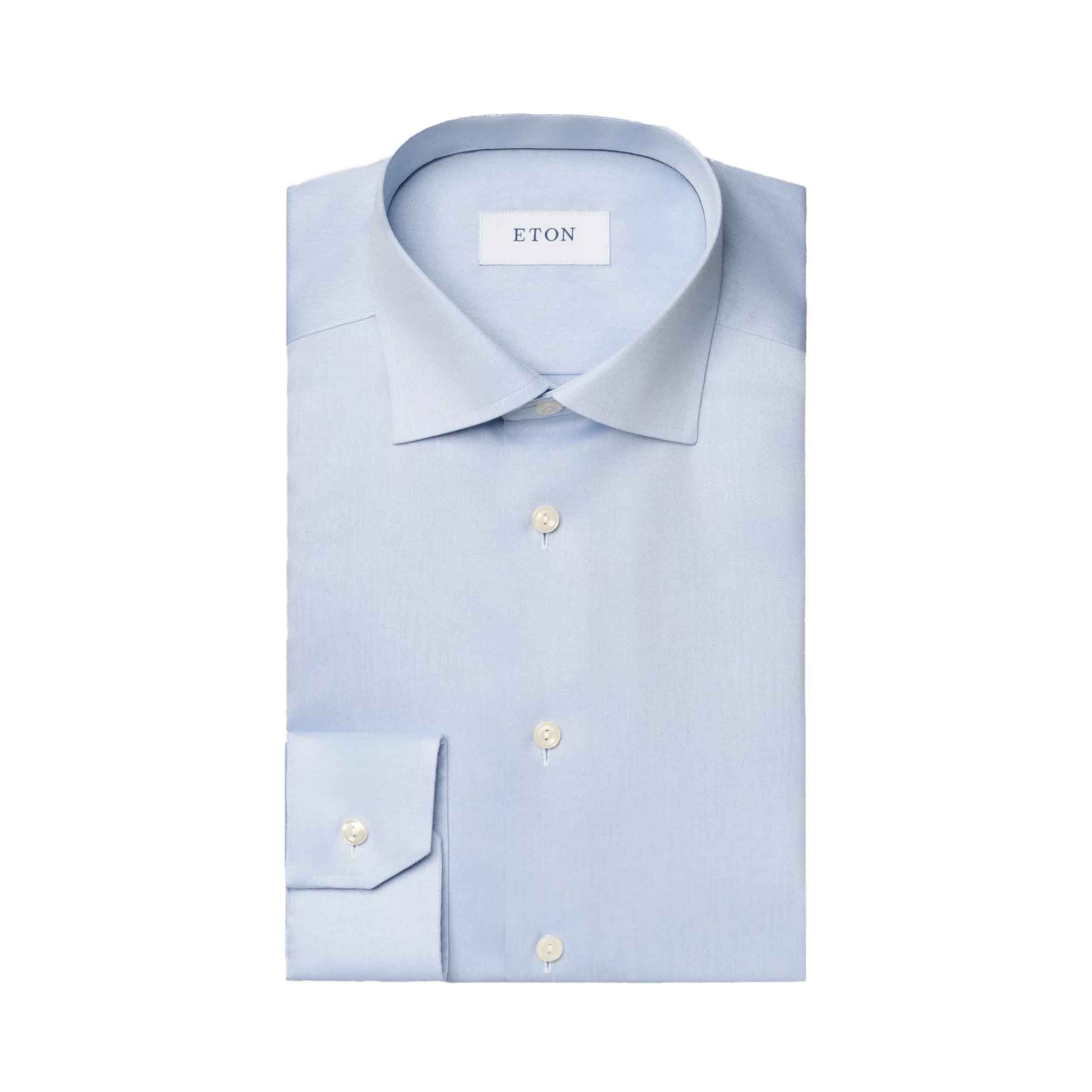 Light Blue Signature Twill Contemporary Fit Shirt  Eton   