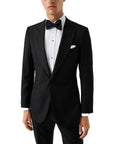 White Plissé Black Tie Slim Fit Tuxedo Shirt