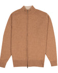 The Barra 4ply Full Zip Cashmere Cardigan - Savannah/Hessian CASHMERE Robert Old