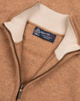 The Barra 4ply Full Zip Cashmere Cardigan - Savannah/Hessian CASHMERE Robert Old