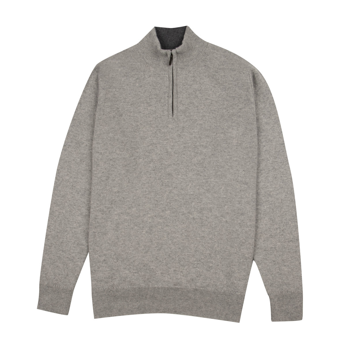 The Bowmore 1/4 Zip Neck Cashmere Sweater - Brume & Smog CASHMERE Robert Old