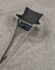 The Bowmore 1/4 Zip Neck Cashmere Sweater - Brume & Smog CASHMERE Robert Old