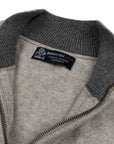 The Bowmore 1/4 Zip Neck Cashmere Sweater - Brume & Smog CASHMERE Robert Old