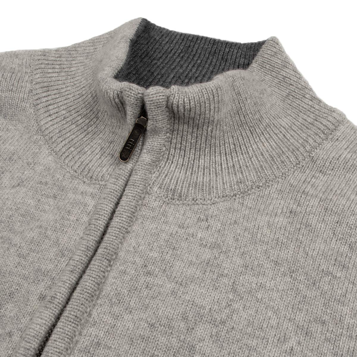 The Bowmore 1/4 Zip Neck Cashmere Sweater - Brume & Smog CASHMERE Robert Old