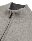 The Bowmore 1/4 Zip Neck Cashmere Sweater - Brume & Smog CASHMERE Robert Old