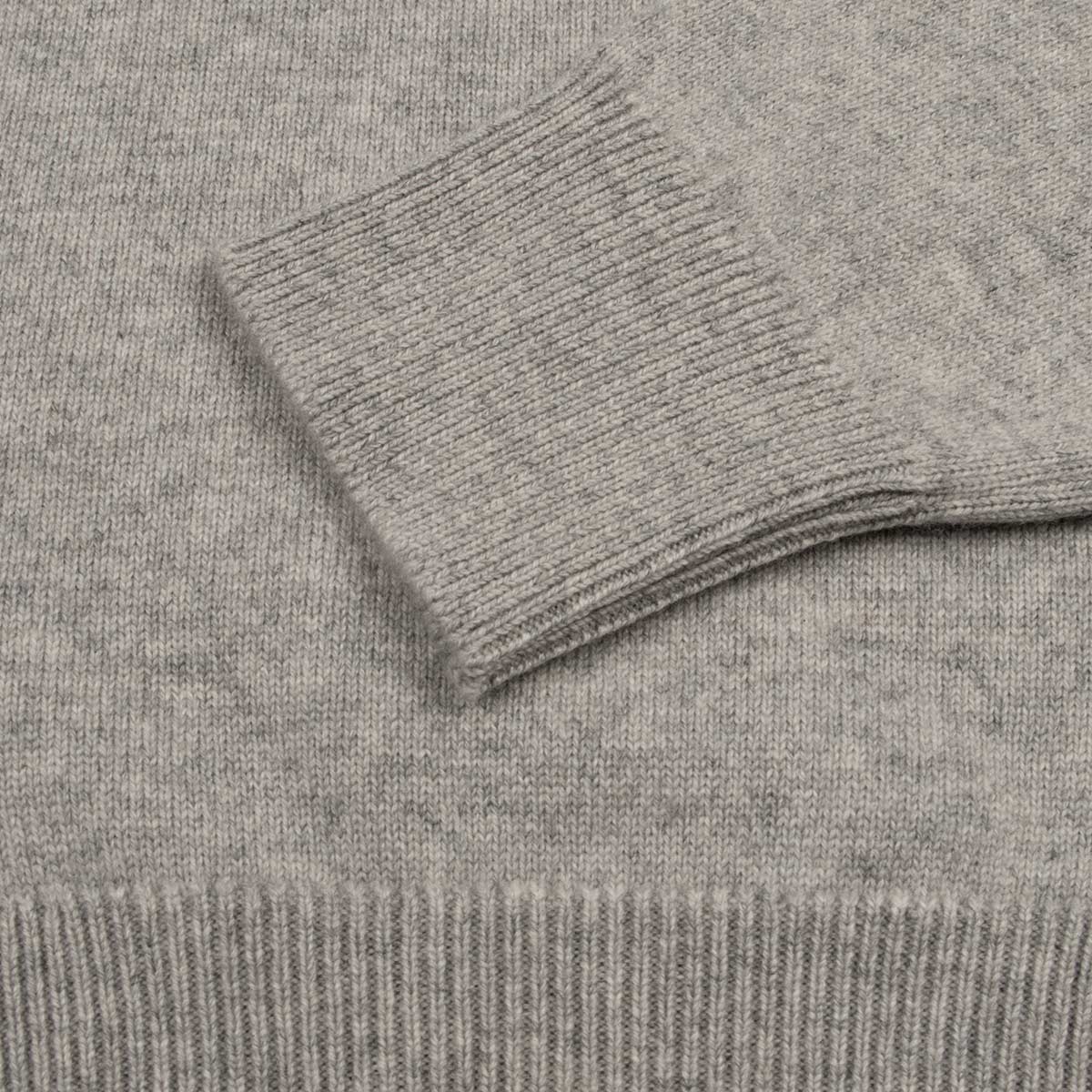 The Bowmore 1/4 Zip Neck Cashmere Sweater - Brume &amp; Smog CASHMERE Robert Old