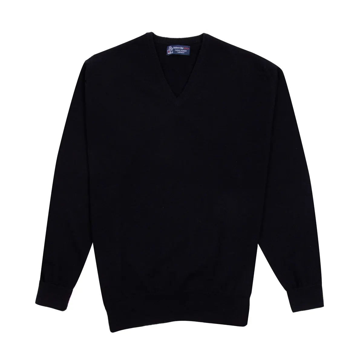Black Chatsworth 2ply V-Neck Cashmere Sweater Robert Old