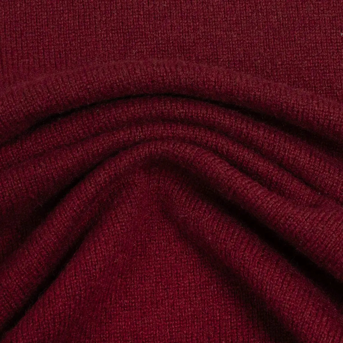 Claret Red Chatsworth 2ply V-Neck Cashmere Sweater Robert Old