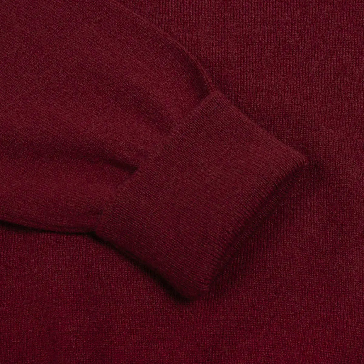 Claret Red Chatsworth 2ply V-Neck Cashmere Sweater Robert Old