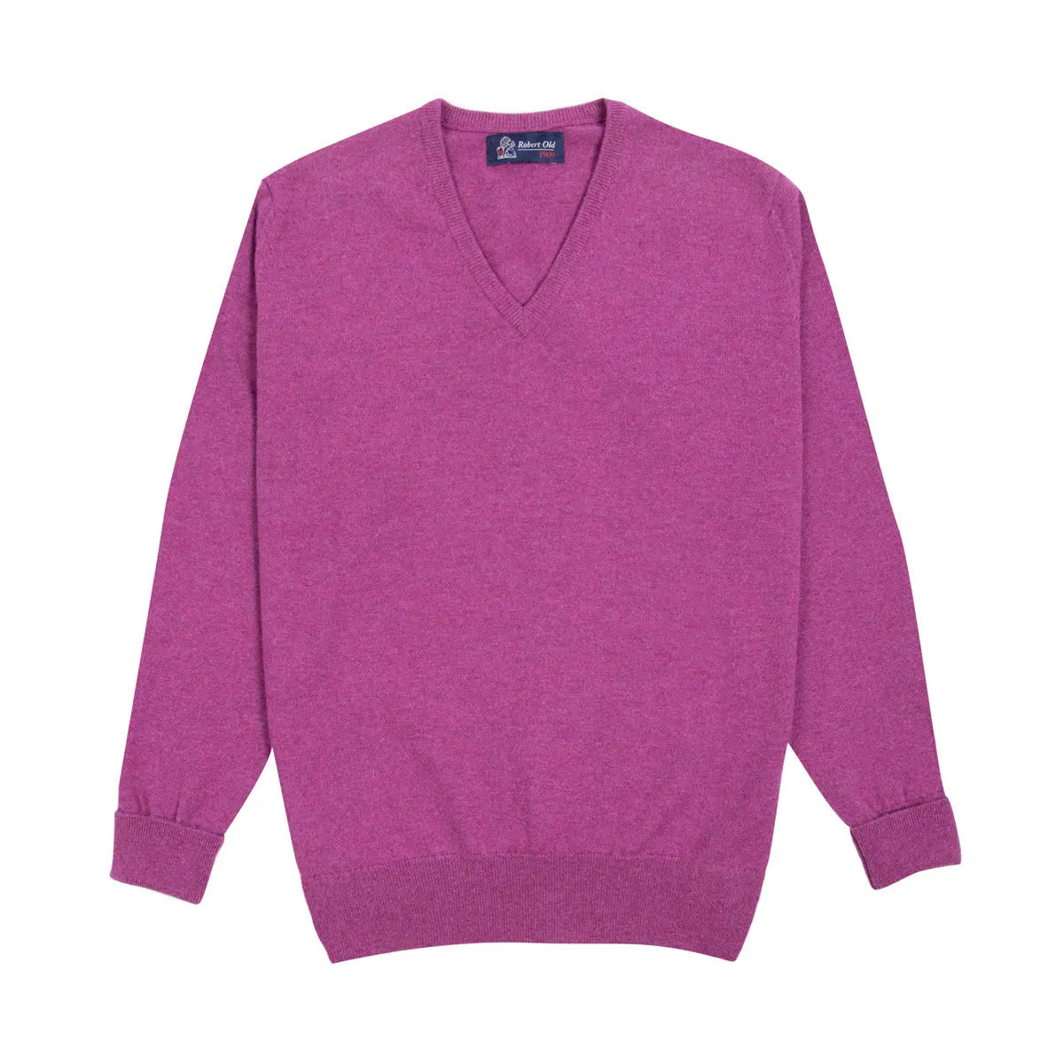 Loganberry Chatsworth 2ply V-Neck Cashmere Sweater CASHMERE Robert Old