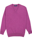 Loganberry Chatsworth 2ply V-Neck Cashmere Sweater Robert Old