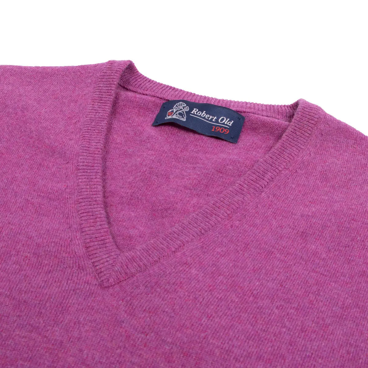 Loganberry Chatsworth 2ply V-Neck Cashmere Sweater CASHMERE Robert Old