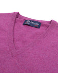 Loganberry Chatsworth 2ply V-Neck Cashmere Sweater CASHMERE Robert Old