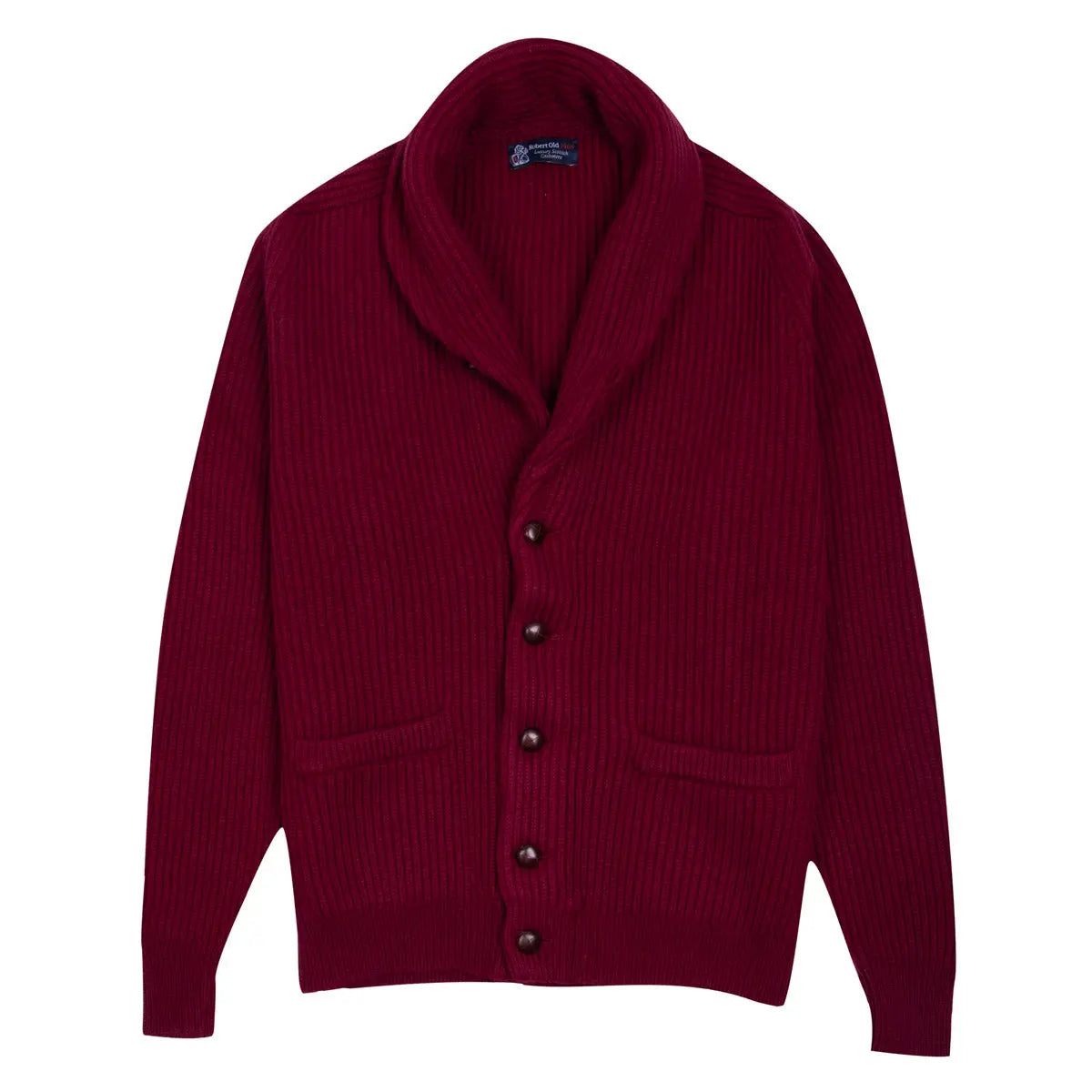 Claret Red Colonial 8ply Cashmere Shawl Cardigan Robert Old