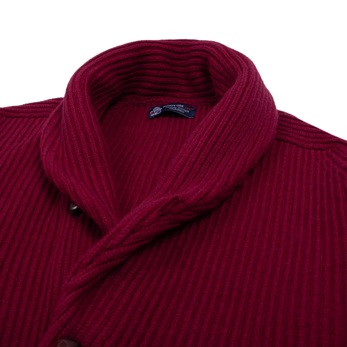 Claret Red Colonial 8ply Cashmere Shawl Cardigan CASHMERE Robert Old