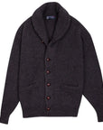 Charcoal Colonial 8ply Cashmere Shawl Cardigan Robert Old