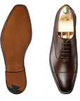 Hallam Brown Dark Calf Oxford Shoes - E Fitting  Crockett & Jones   