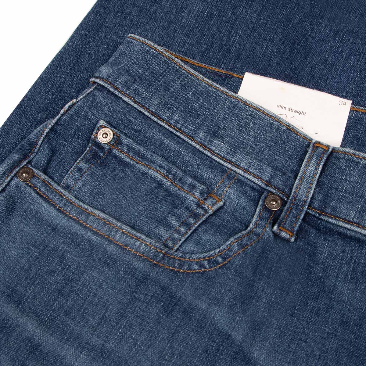 Mid Blue Slimmy Slim Straight Stretch Tek Connected Jeans JEANS 7 For All Mankind