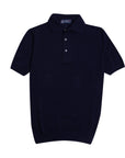Navy Knit Short Sleeve Polo Sweater S/S POLOS Robert Old   