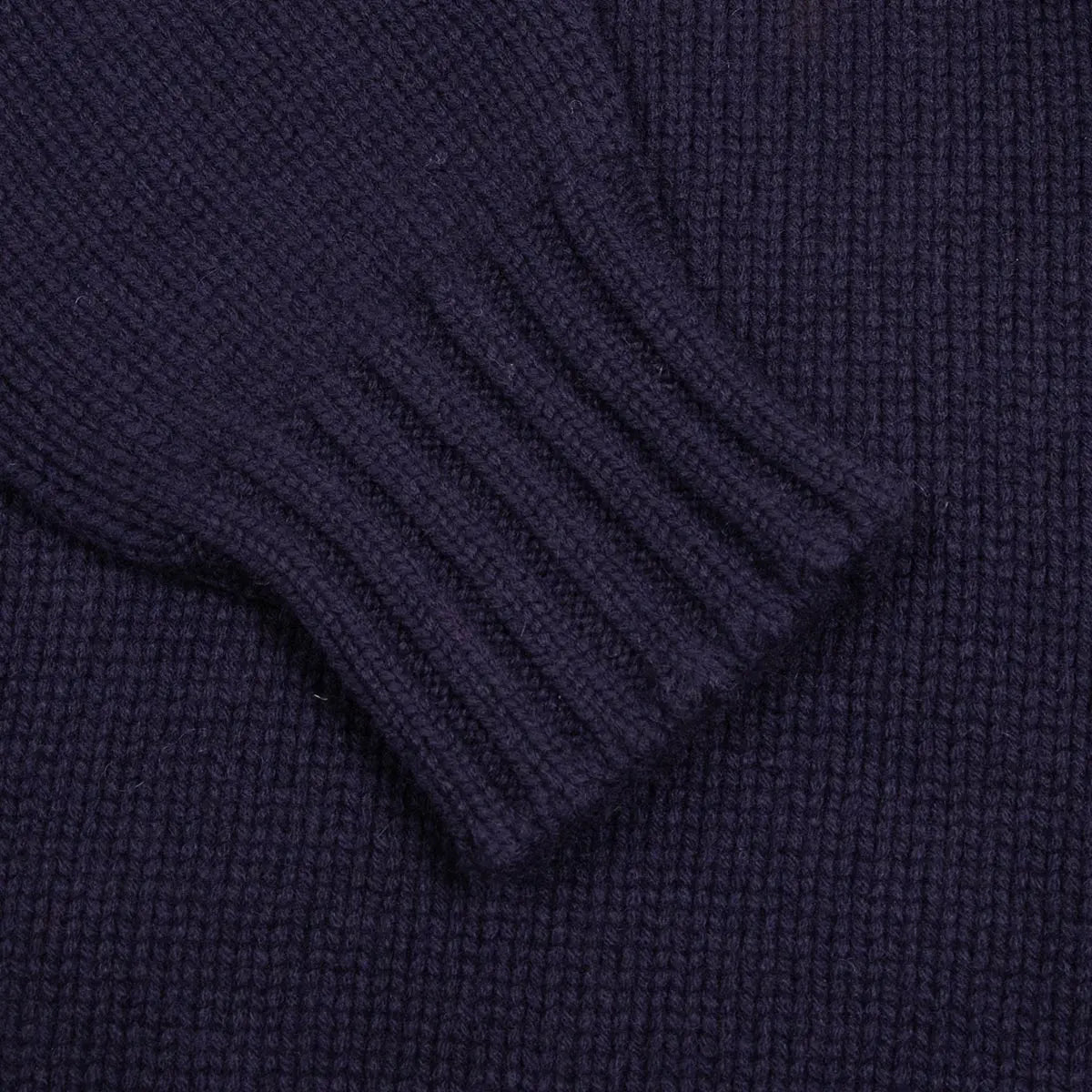 Nero Navy Cromarty Button Neck 8 ply Cashmere Sweater CASHMERE Robert Old