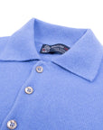 Isfahan Blue Balvenie 3 Button 4ply Cashmere Polo Sweater Robert Old