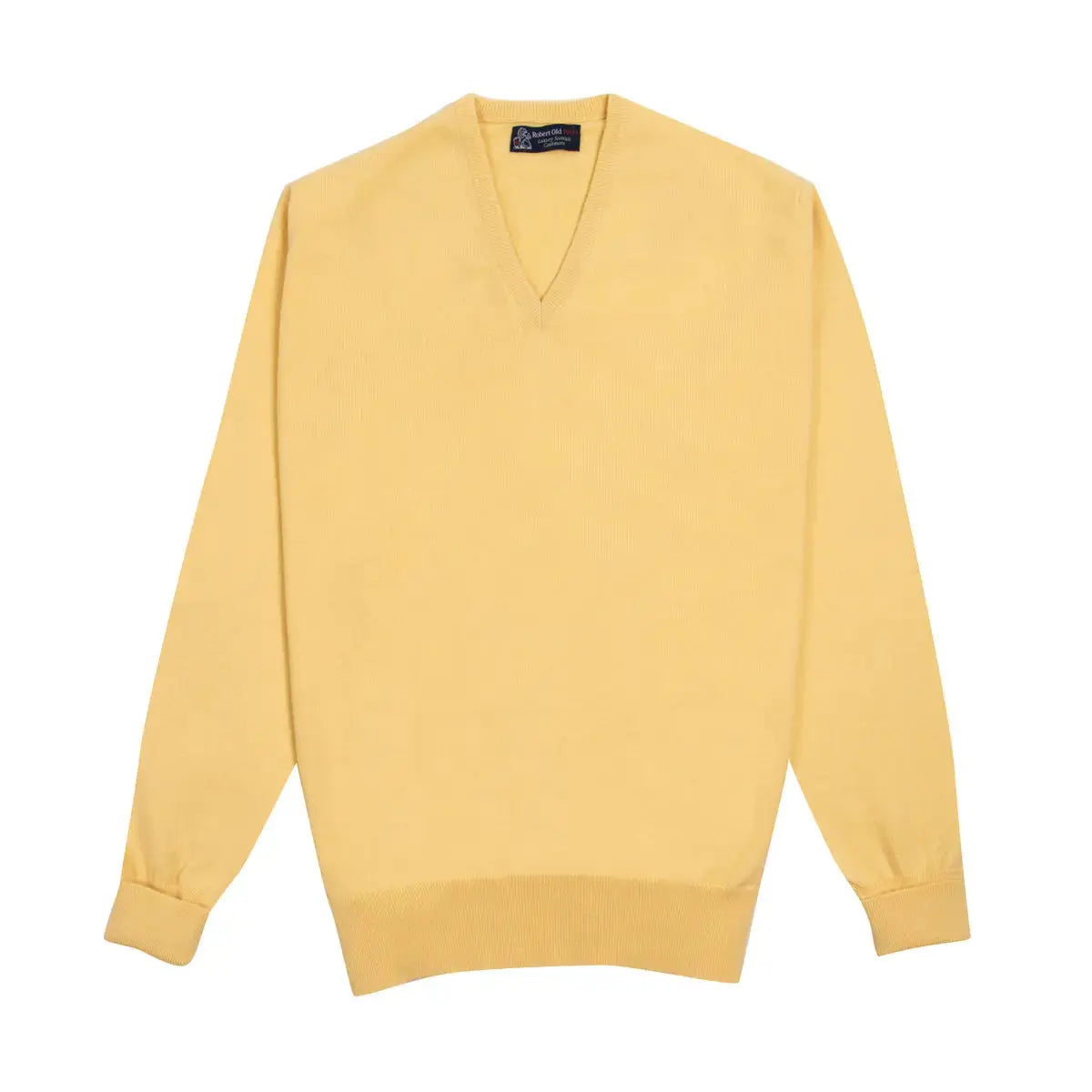 Lemon Frost Chatsworth 2ply V-Neck Cashmere Sweater Robert Old