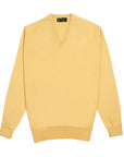 Lemon Frost Chatsworth 2ply V-Neck Cashmere Sweater Robert Old