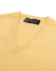 Lemon Frost Chatsworth 2ply V-Neck Cashmere Sweater Robert Old