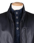 Midnight Blue Calf Leather Gilet LEATHERS Robert Old