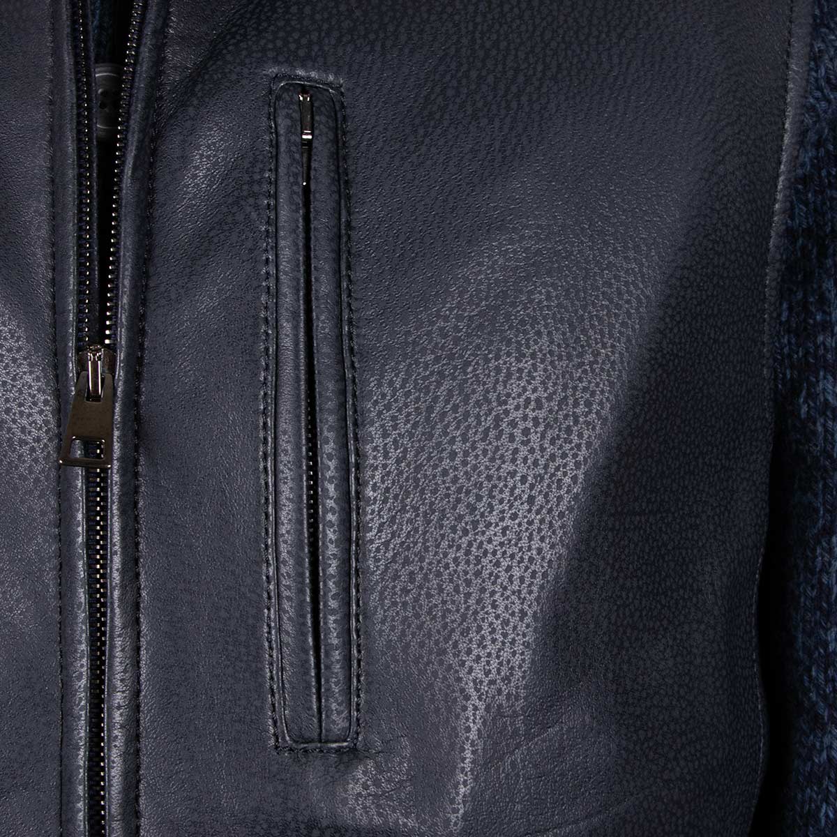 Midnight Blue Calf Leather Gilet LEATHERS Robert Old