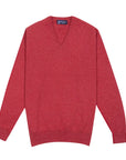 Poppy Melange Chatsworth 2ply V-Neck Cashmere Sweater Robert Old