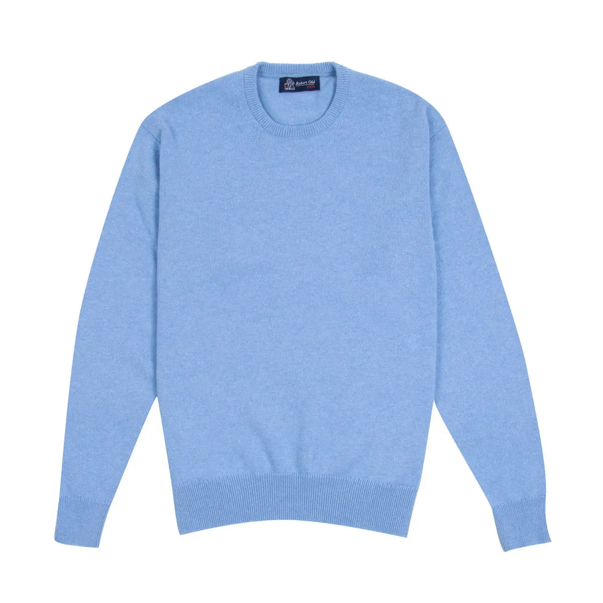 Blue Haze Tiree 4ply Crew Neck Cashmere Sweater CASHMERE Robert Old