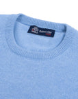 Blue Haze Tiree 4ply Crew Neck Cashmere Sweater Robert Old